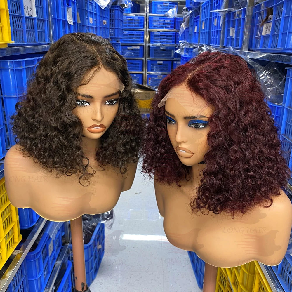 Curly  Vietnamese  Bob 5x5 Raw Human Hair Brazilian HD Glueless Closure Wig
