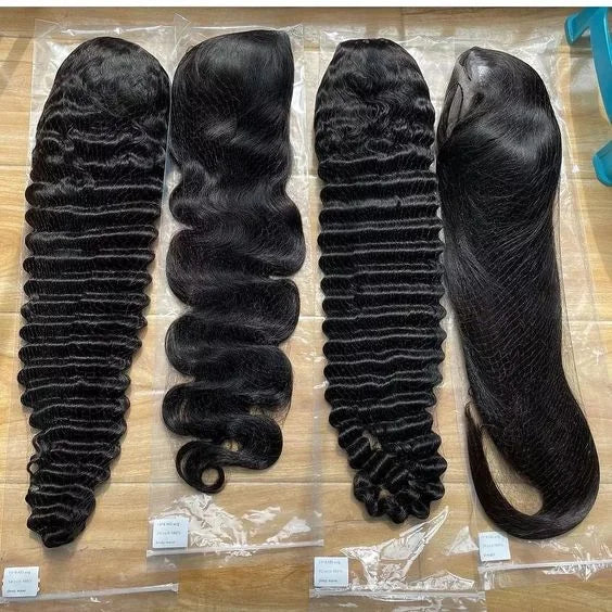 100% HUMAN HAIR Straight 13x4 Transparent Lace Human Hair Wigs,12a Raw Human Hair Burmese Curly HD Full Lace Wig
