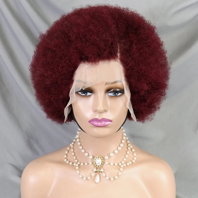 Afro Kinky Curly Brazilian Human Hair Wear Go Pre-Plucked Short Kinky Straight