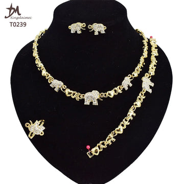 Elephant Gold Plated Jewelry Set for Women