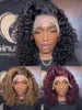 Brazilian Virgin Hair Wig 250% High Density Full Lace Front Human Wig HD Lace Color Water Style Raw Kinky Curly
