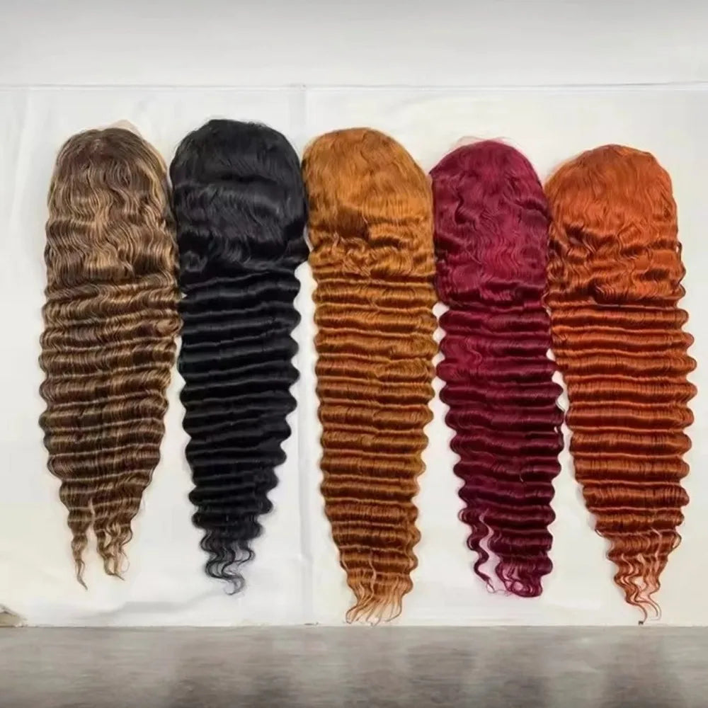 Ginger 13x4 13x6 Glueless HD Lace Frontal Pre Cut Raw Brazilian Wig Pre Plucked Ready to Wear Loose Deep Wave Human Hair Wigs
