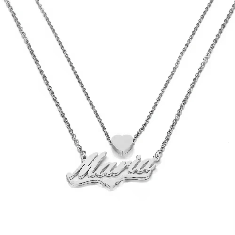 Trendy Handmade Name Pendant Heart Letter Choker Women Men Engraved Best Friend Gift Idea Custom Necklace Jewelry