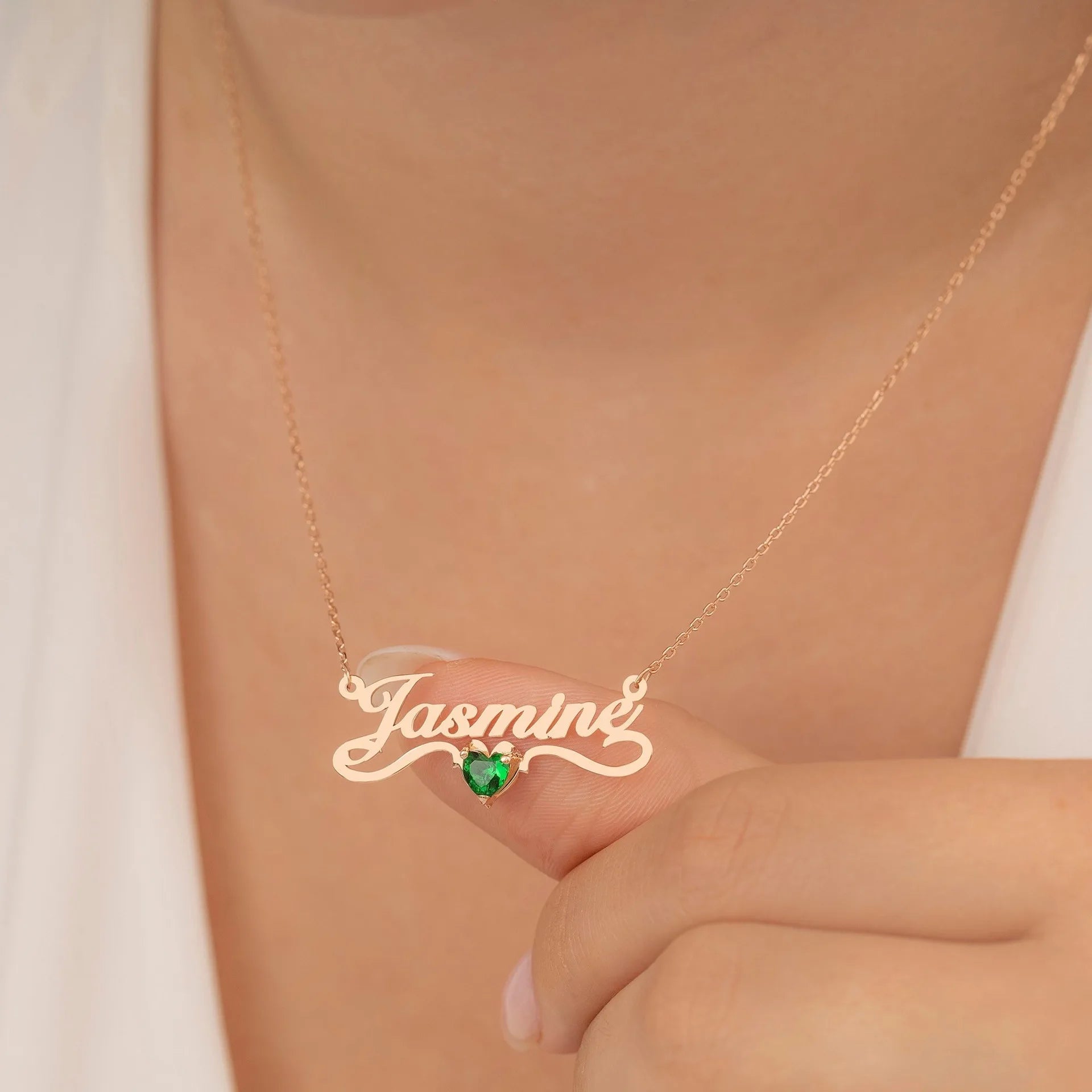 Necklace Customize Pendant with Name and Birthstone Necklace for Women Uionen-048