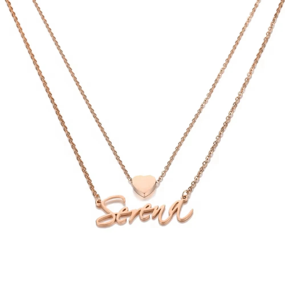 Trendy Handmade Name Pendant Heart Letter Choker Women Men Engraved Best Friend Gift Idea Custom Necklace Jewelry