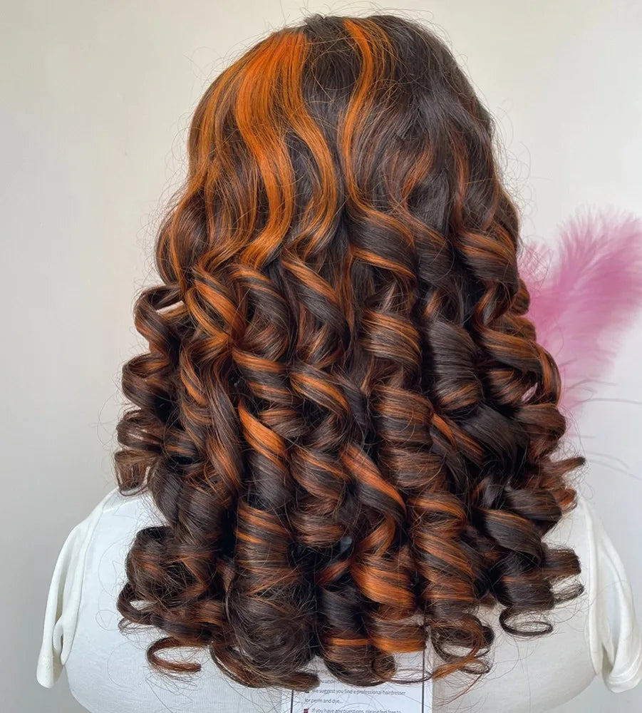 Ginger 13x4 13x6 Glueless HD Lace Frontal Pre Cut Raw Brazilian Wig Pre Plucked Ready to Wear Loose Deep Wave Human Hair Wigs