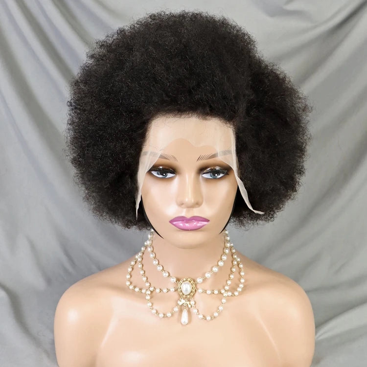 Afro Kinky Curly Brazilian Human Hair Wear Go Pre-Plucked Short Kinky Straight