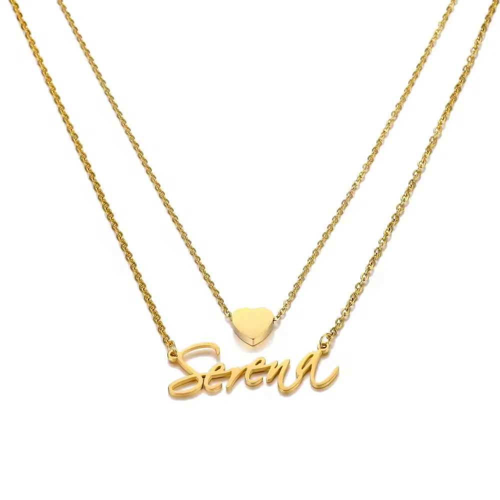 Trendy Handmade Name Pendant Heart Letter Choker Women Men Engraved Best Friend Gift Idea Custom Necklace Jewelry