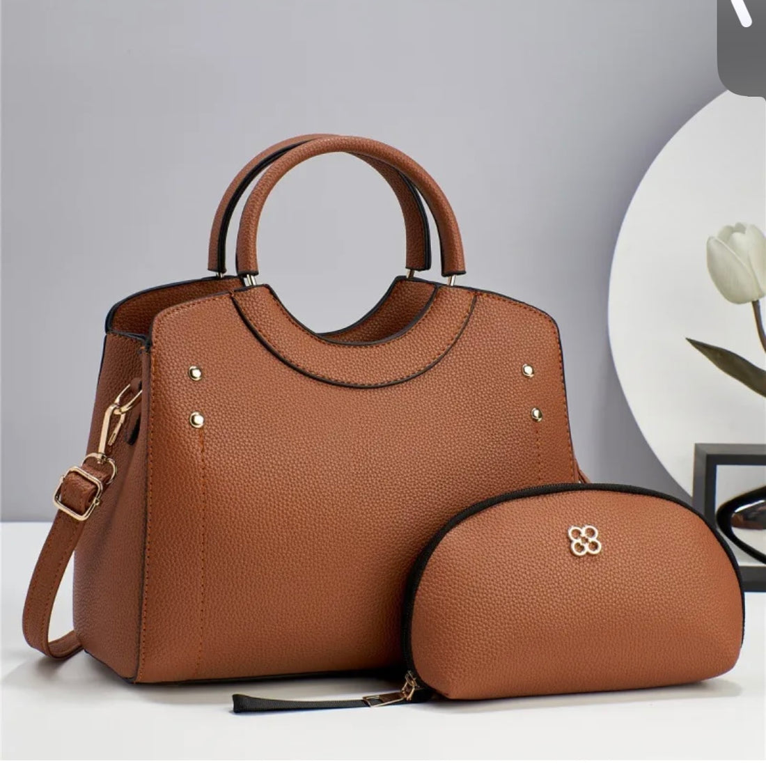 Women Fashion Bag Solid Color Casual Large Capacity Handbag