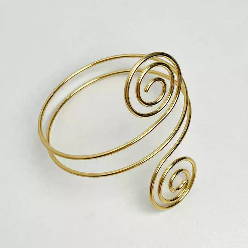 Punk Stylish Niche Style Armband Winding Double-Headed Snake Fashion Normcore Style Exaggerated and Personalized Opening Adjustable Bracelet