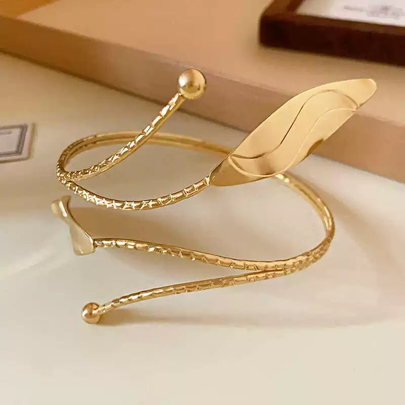 Punk Stylish Niche Style Armband Winding Double-Headed Snake Fashion Normcore Style Exaggerated and Personalized Opening Adjustable Bracelet
