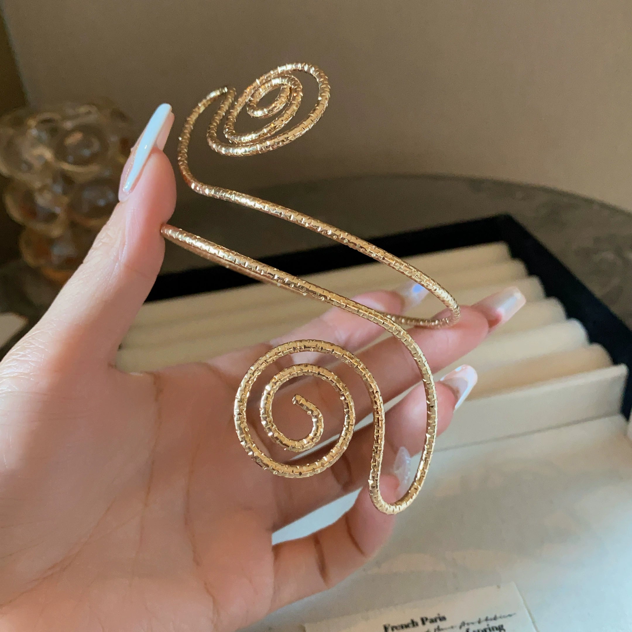 Punk Stylish Niche Style Armband Winding Double-Headed Snake Fashion Normcore Style Exaggerated and Personalized Opening Adjustable Bracelet