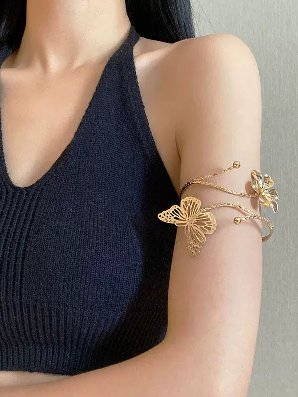 Punk Stylish Niche Style Armband Winding Double-Headed Snake Fashion Normcore Style Exaggerated and Personalized Opening Adjustable Bracelet