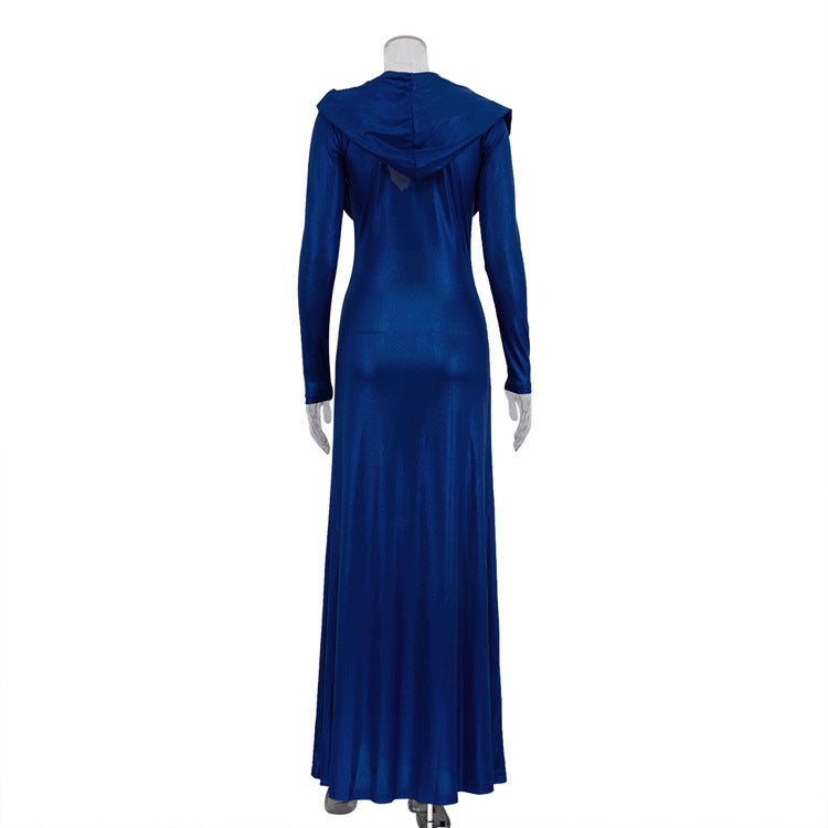 Fashion Slim White Knitted Women'S Dress 2025 Bodycon Hooded Long Sleeve Dress Elegant Classic Party Dresses Female