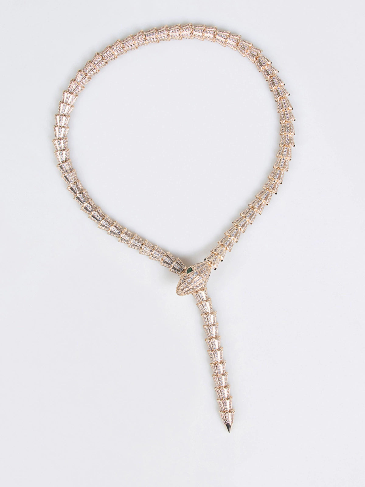 Fashion Retro Necklace Zircon Snake-Shaped Exaggerated Personality Necklace Year-end Look Accessories
