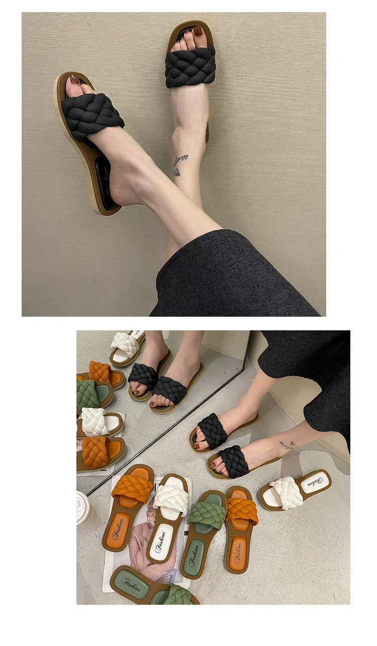 Summer New Arrival Home Sandals Non Slip Platform Slippers Female Flat Flip-Flops Beach Outdoor Sandals Female Fashion