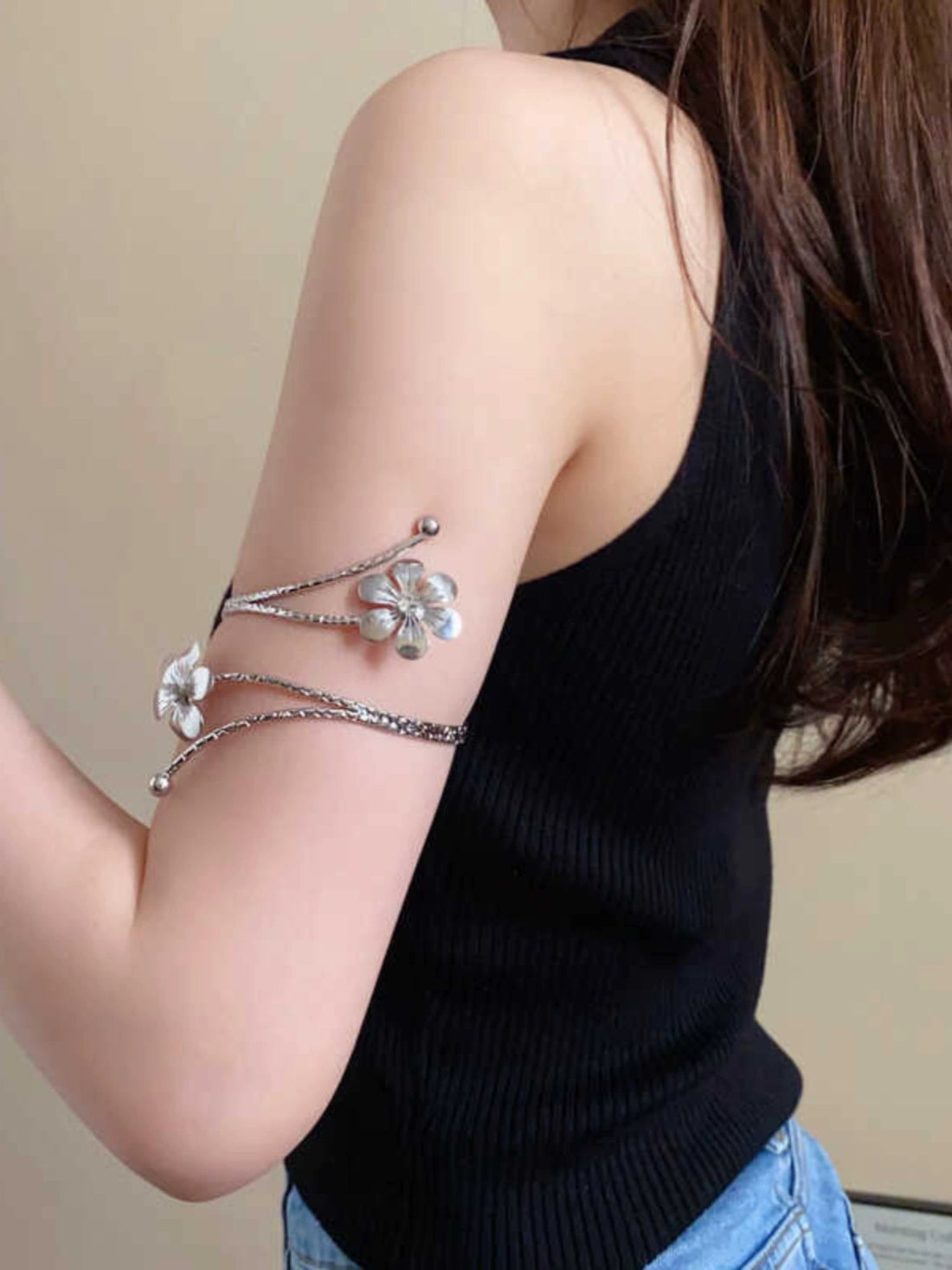 Punk Stylish Niche Style Armband Winding Double-Headed Snake Fashion Normcore Style Exaggerated and Personalized Opening Adjustable Bracelet