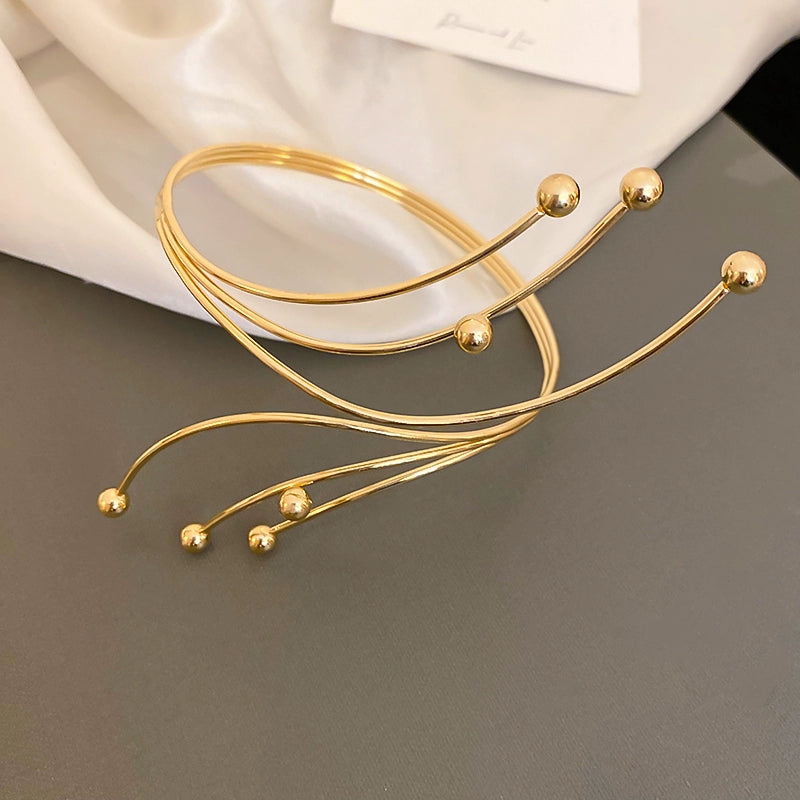 Punk Stylish Niche Style Armband Winding Double-Headed Snake Fashion Normcore Style Exaggerated and Personalized Opening Adjustable Bracelet