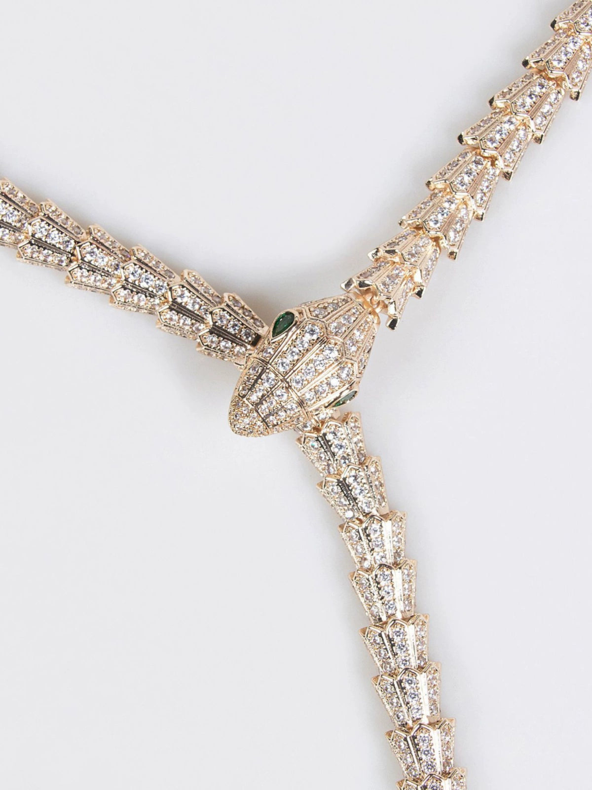 Fashion Retro Necklace Zircon Snake-Shaped Exaggerated Personality Necklace Year-end Look Accessories