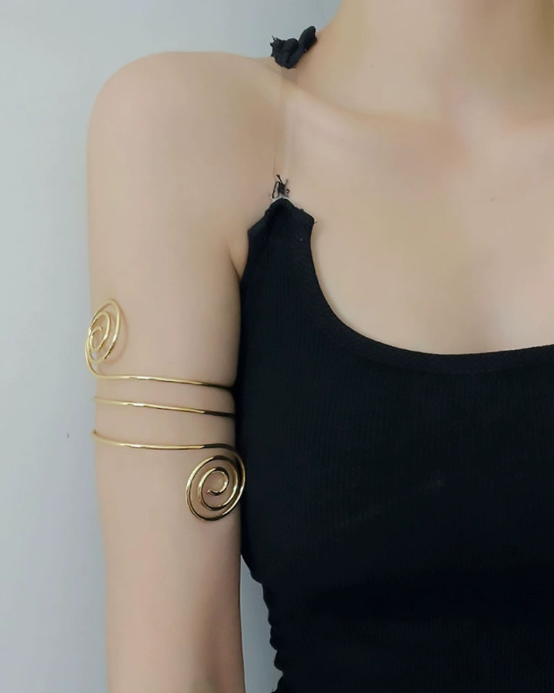 Punk Stylish Niche Style Armband Winding Double-Headed Snake Fashion Normcore Style Exaggerated and Personalized Opening Adjustable Bracelet