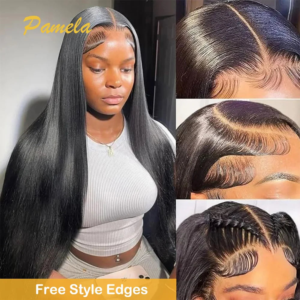 300 Density 13x6 HD Lace Frontal Bob Gluless Wig Human Hair 100% Bone Straight Short Human Hair Wig 5x5 Hd Lace Closure Wigs