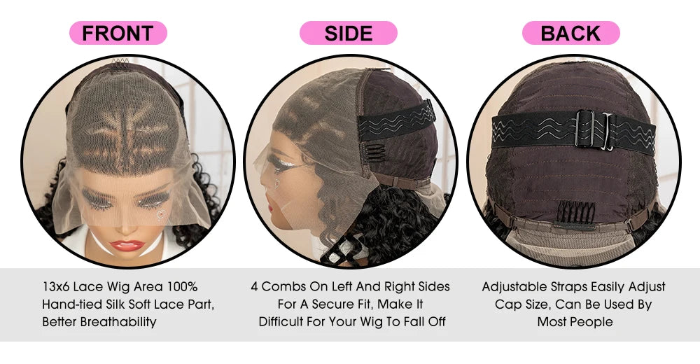 22" Synthetic Curly Wavy Wig with Braids – UTIMATE 13x4 Lace Front Wig for Women, Natural Crimps Daily Hair Replacement Wig
