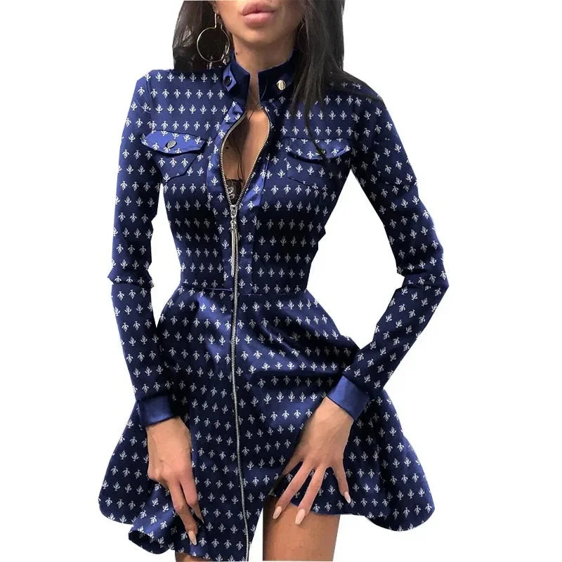Fashionable PU Leather Patchwork Waist-Cinching Dress Autumn Winter New Arrival Independent Station Wish Elegant Brand