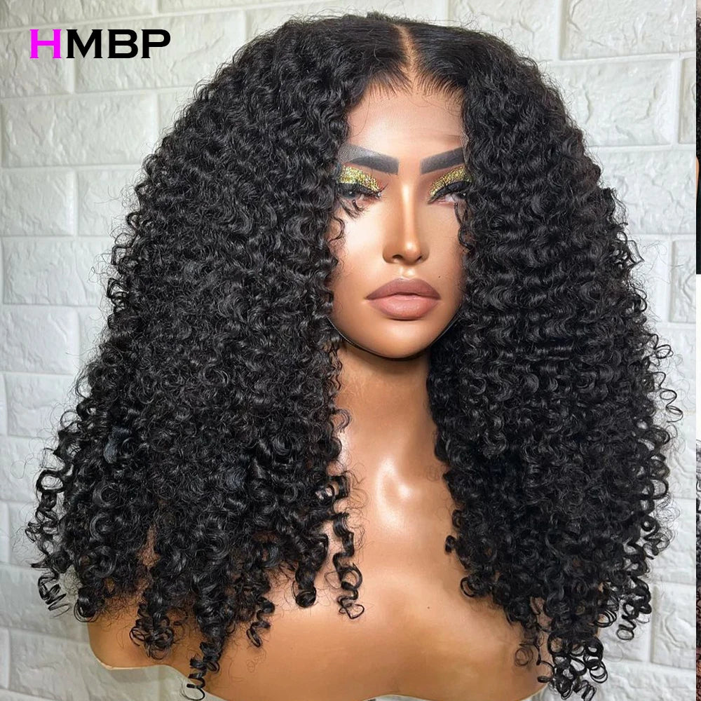 Kinky Curly Human Hair Wig – 13x4/13x6 HD Transparent Lace Frontal, Pre-Plucked Brazilian Remy Wig (180% Density)
