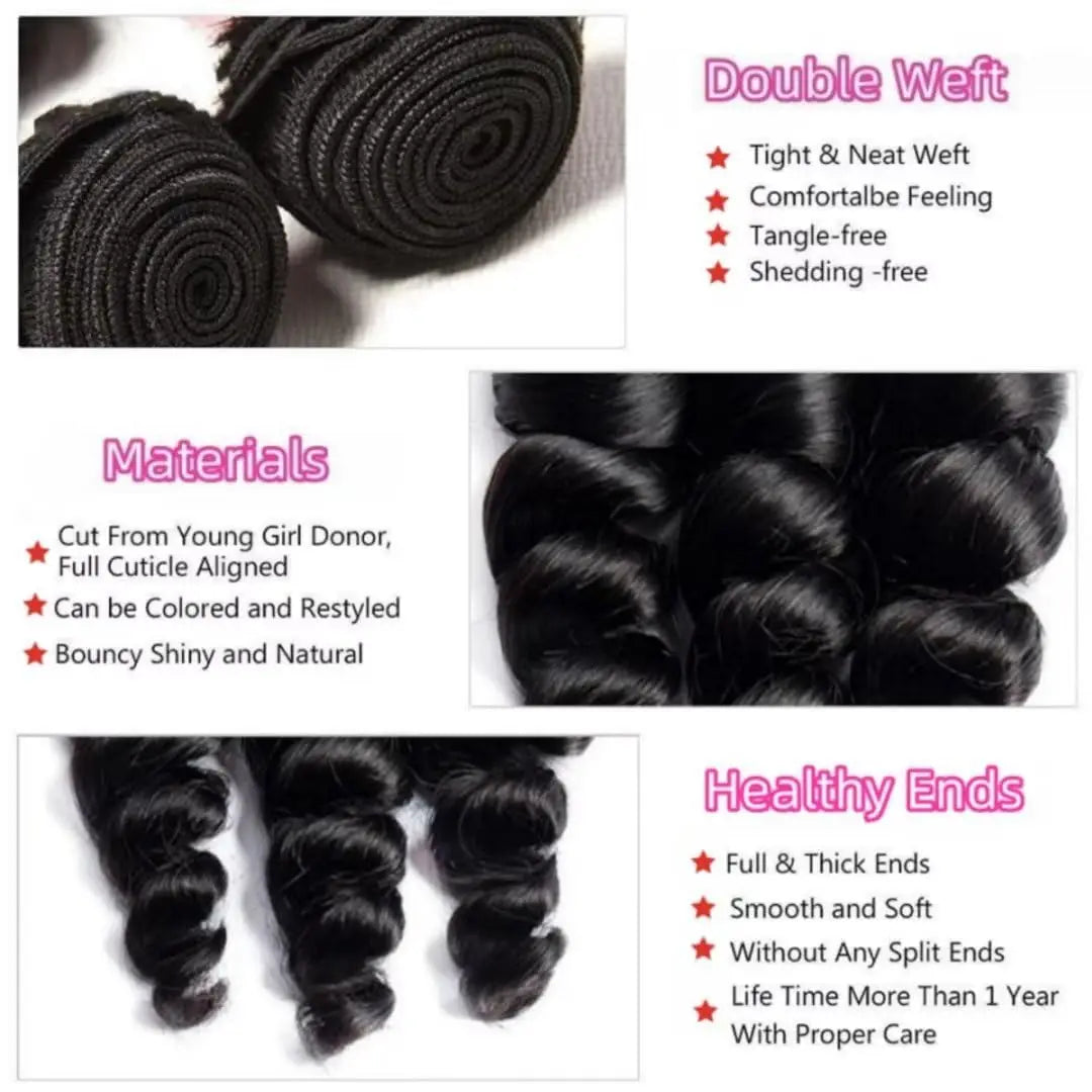 Loose Wave Bundles Brazilian Human Hair Weave Bundles 3/4 Bundles Deal Top Quality Human Hair Extension