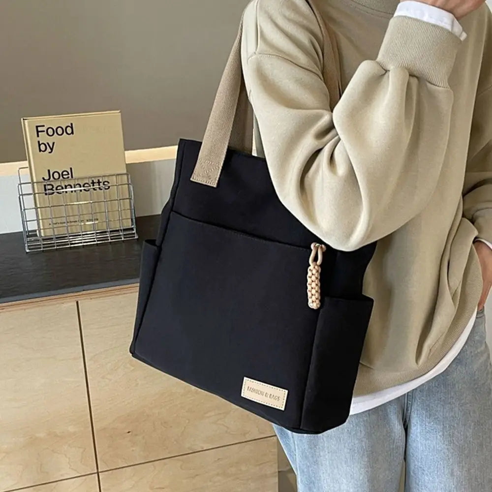 Waterproof Canvas Tote Bag – Lightweight Large Capacity Shoulder Handbag