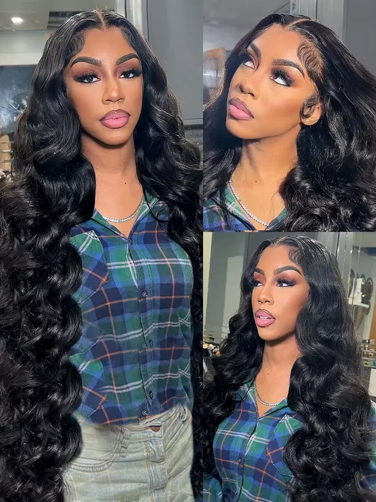 250% 13x6 Hd Transparent Lace Frontal Wig 13x4 Body Wave Human Hair Wigs 30 32 40 Inch  Lace Front Brazilian 100% Human Hair Wig