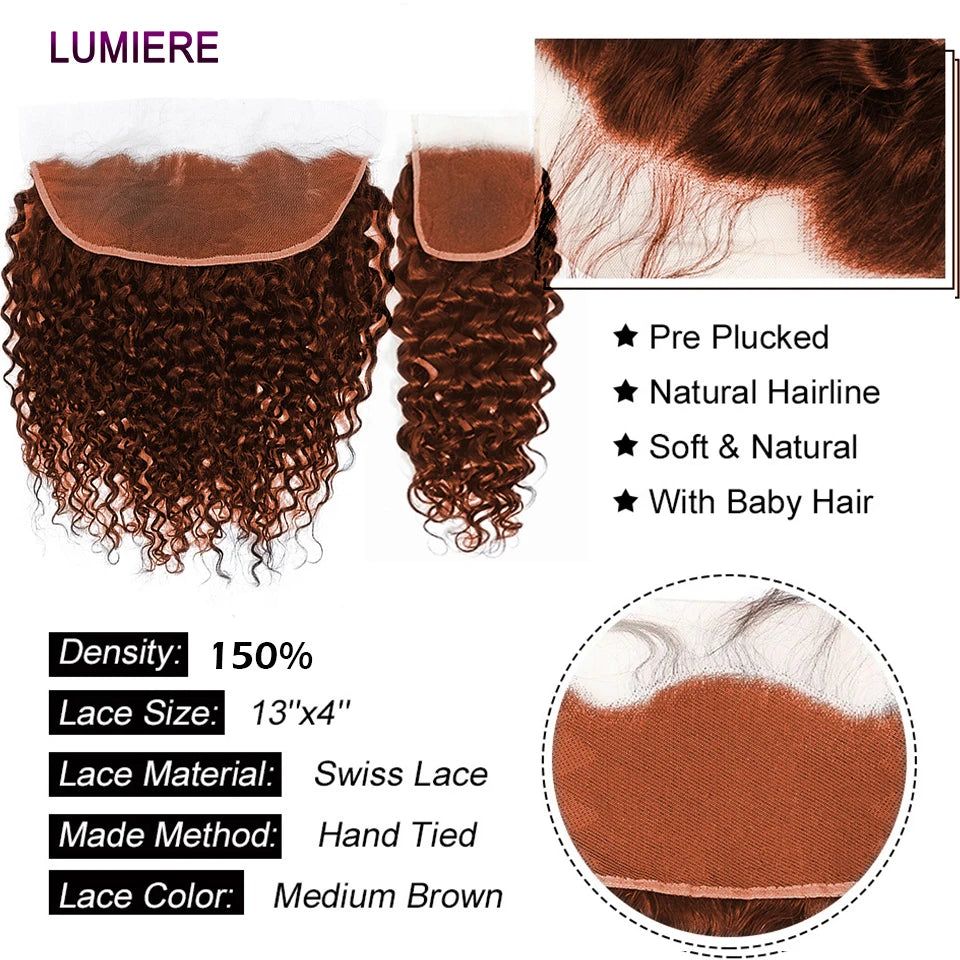 Kinky Curly Virgin Hair Bundles with HD Lace Closure