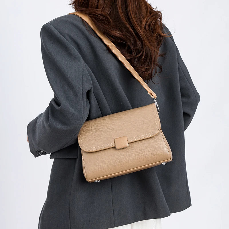Badiman Genuine Leather Handbag – Women’s Luxury Cowhide Tote & Crossbody Shoulder Bag