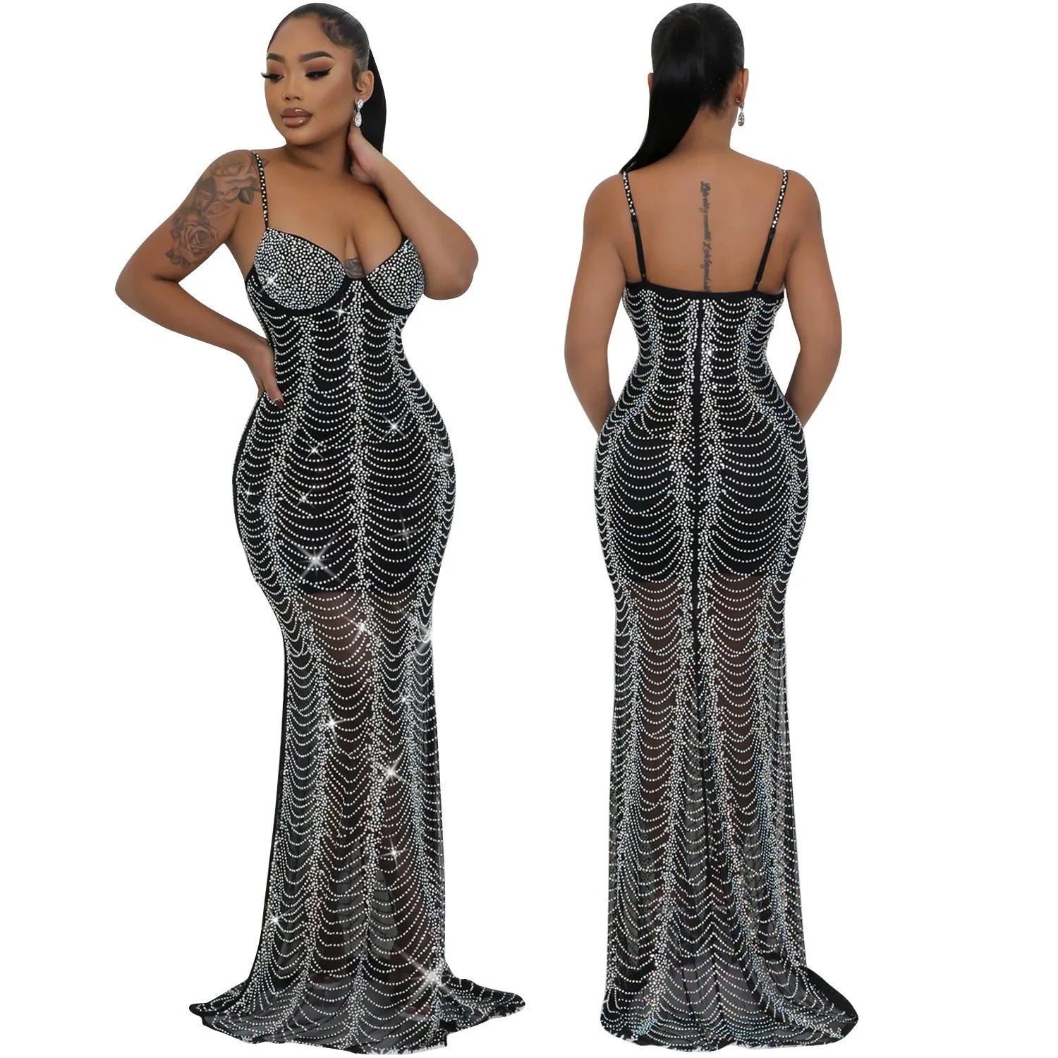 Birthday Evening Party Dress Long Strap Maxi Dresses