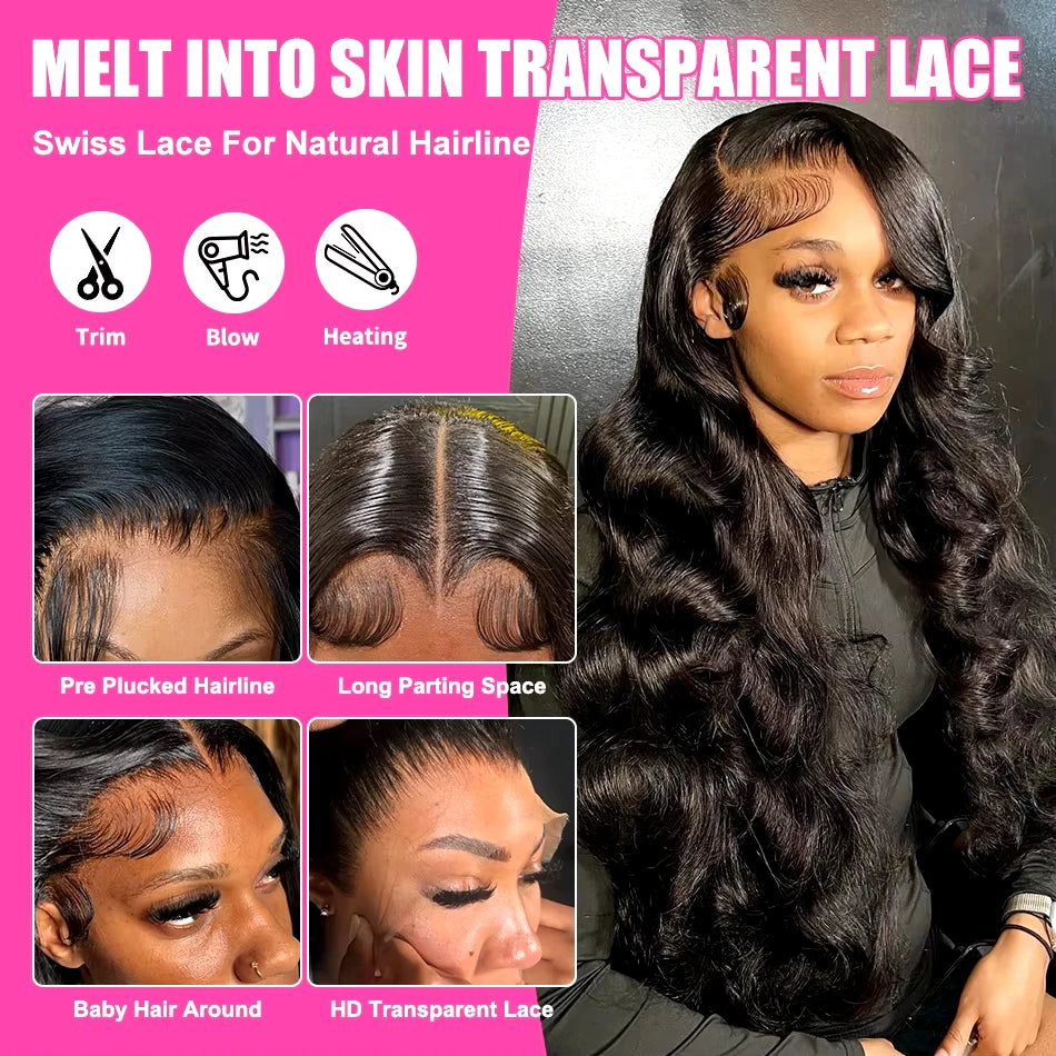 30 40 Inch HD 200% 13x6 Body Water Wave Lace Front Human Hair Wigs 13x4 Lace Frontal Wig 5x5 Glueless Closure Ready To Wear Wig