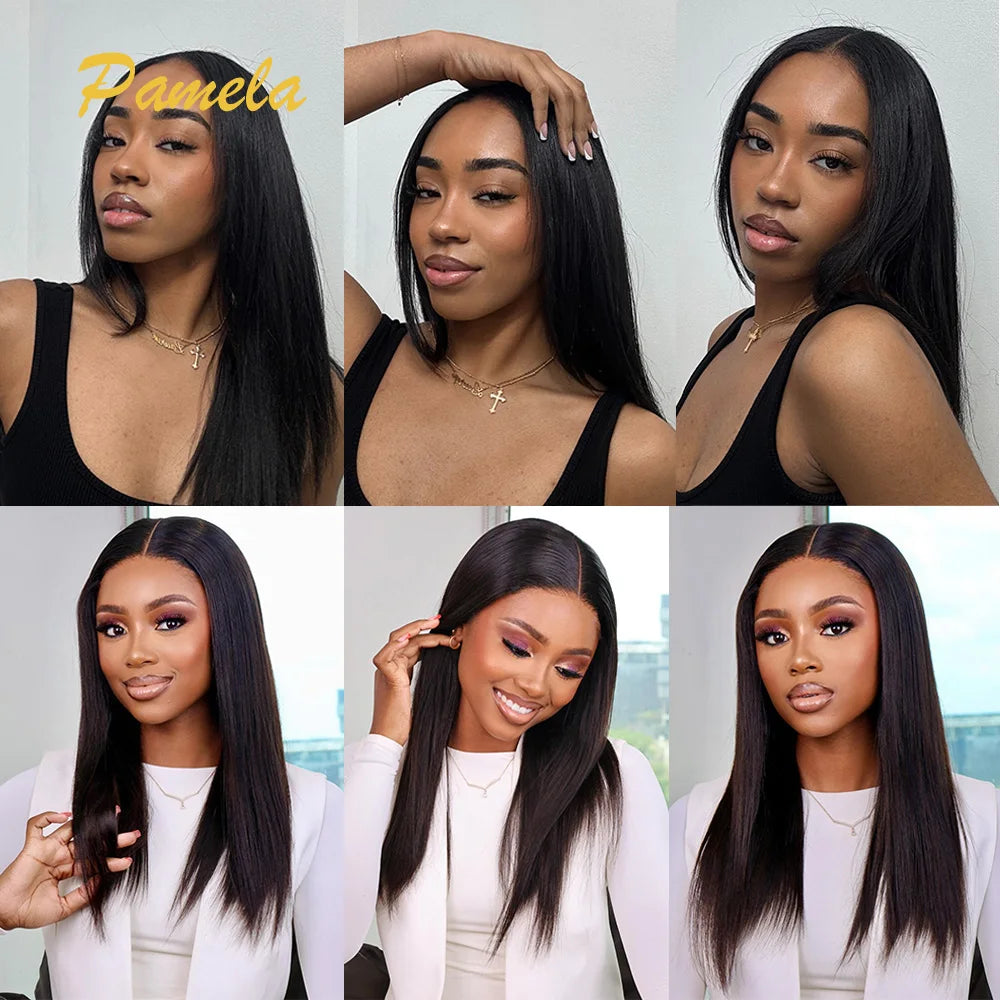 300 Density 13x6 HD Lace Frontal Bob Gluless Wig Human Hair 100% Bone Straight Short Human Hair Wig 5x5 Hd Lace Closure Wigs