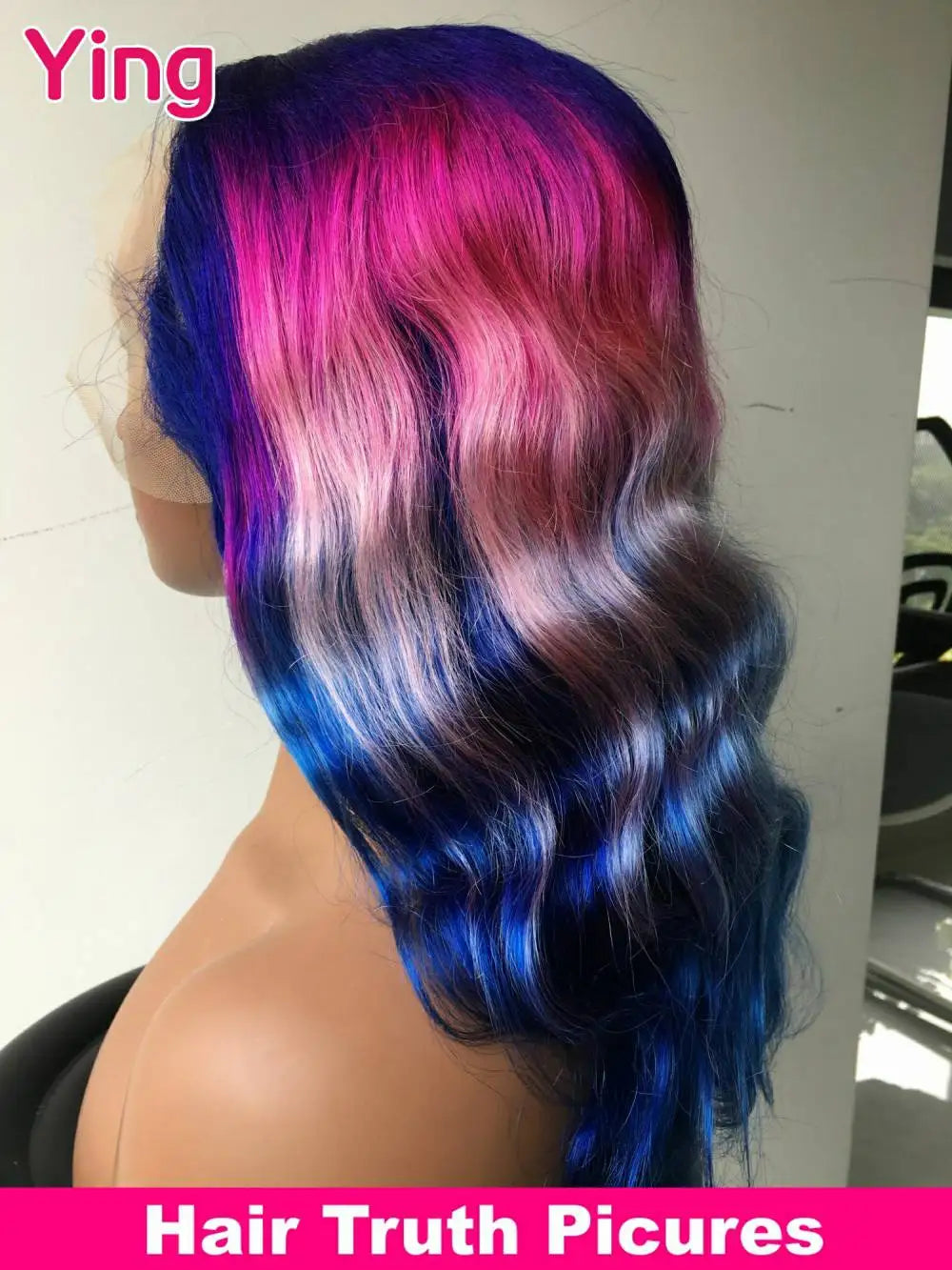 Purple Pink with Orange Colored Body Wave 13x6 Lace Front Wig PrePlucked With Baby Hair 13x4 Lace Frontal Wigs Human Hair