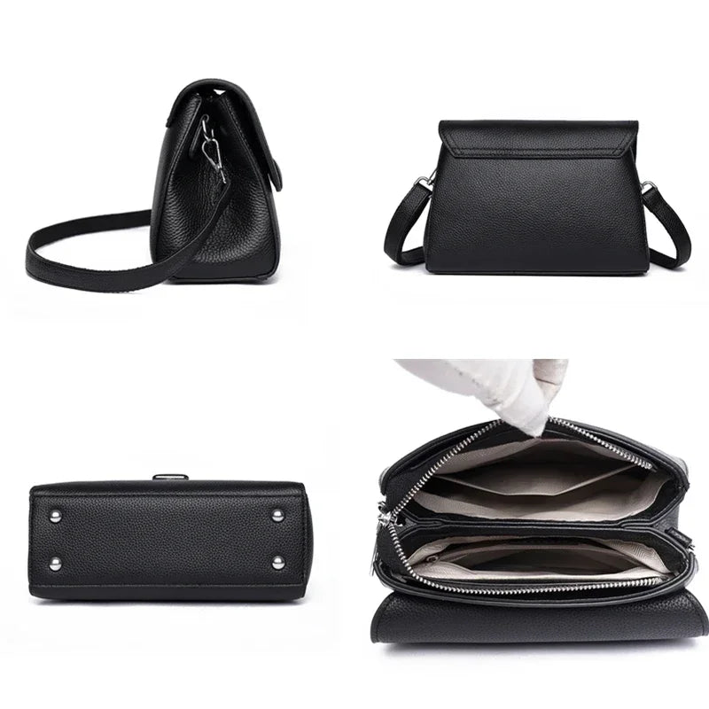 Badiman Genuine Leather Handbag – Women’s Luxury Cowhide Tote & Crossbody Shoulder Bag