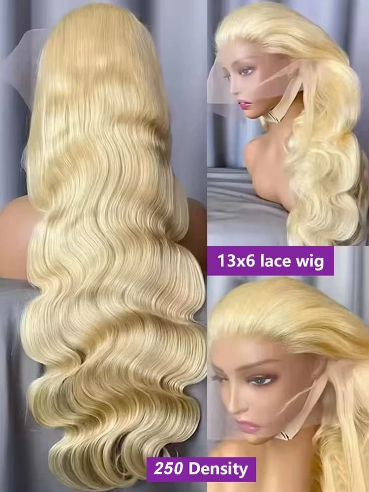 250% HD 30 40 42 Inch 613 Blonde 13x6 Lace Front Human Hair Wigs Body Wave 13x4 Lace Frontal Transparent Brazilian Remy Wig
