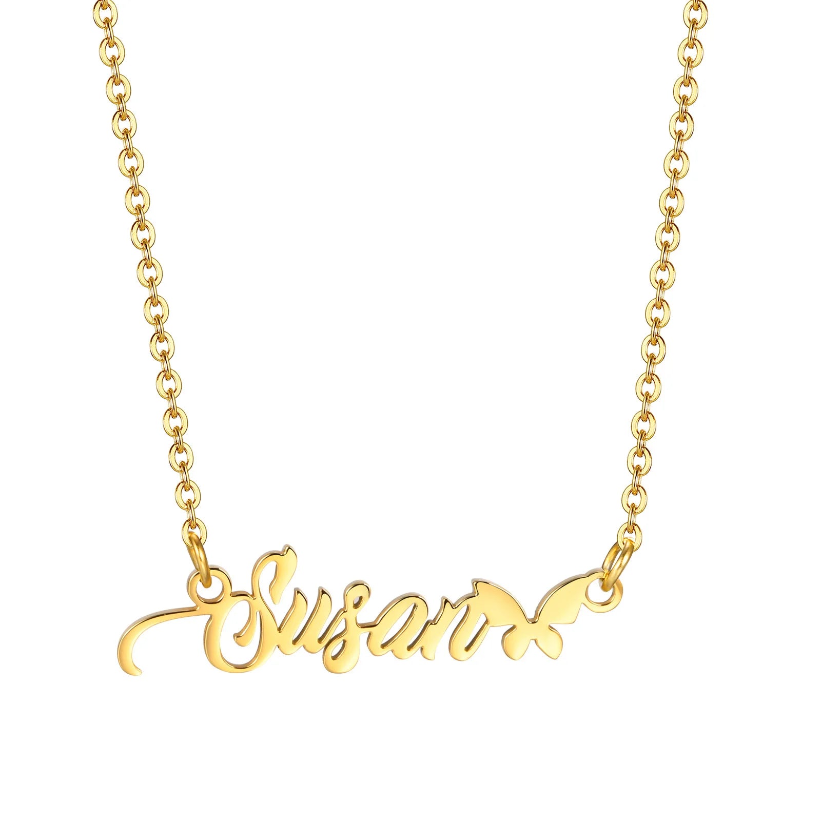 Vnox Custom Name Necklaces for Girls Boys, Stainless Steel Personalized Baby Nameplate Chokers Collar Gift Jewelry