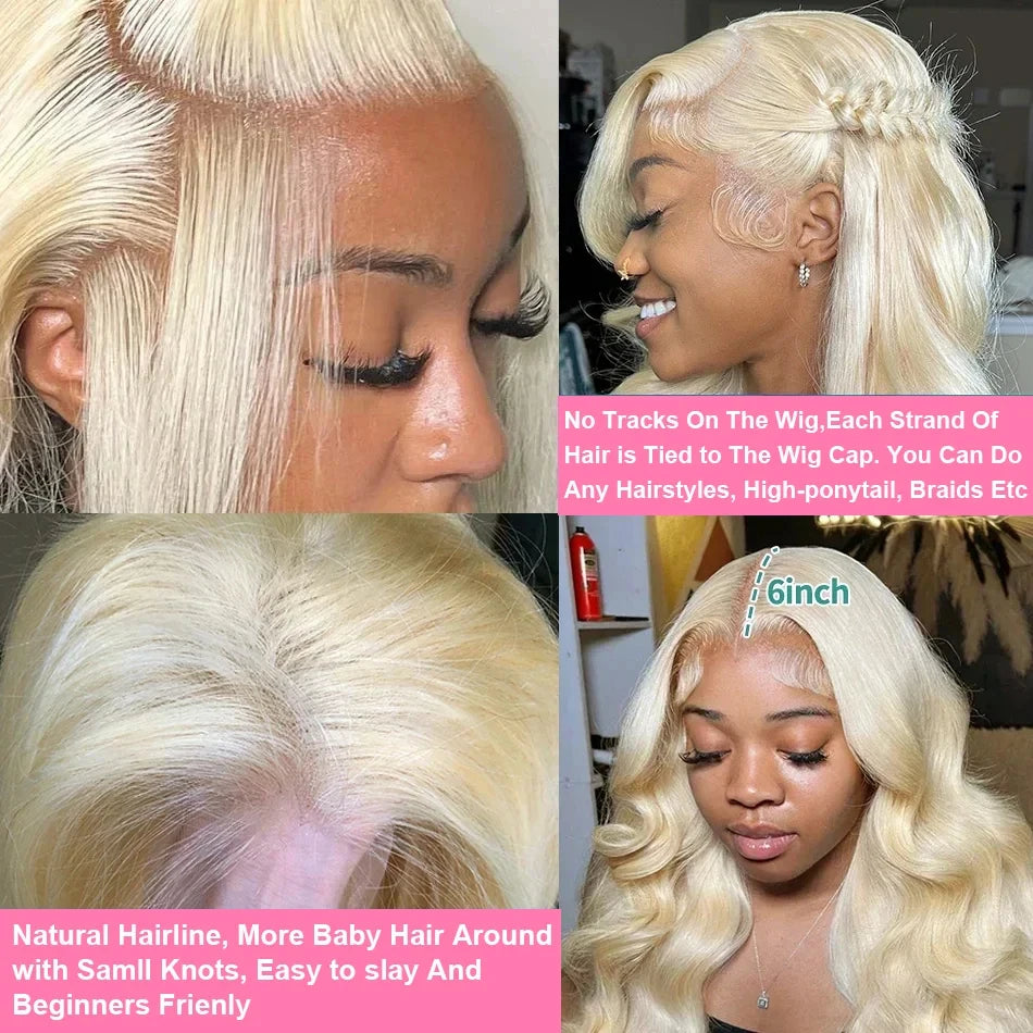 Blonde 613 Hd Lace frontal Wig 13X6 Body Wave Colored 100% Human Hair wigs Real Brazilian Hair Human Hair For Women