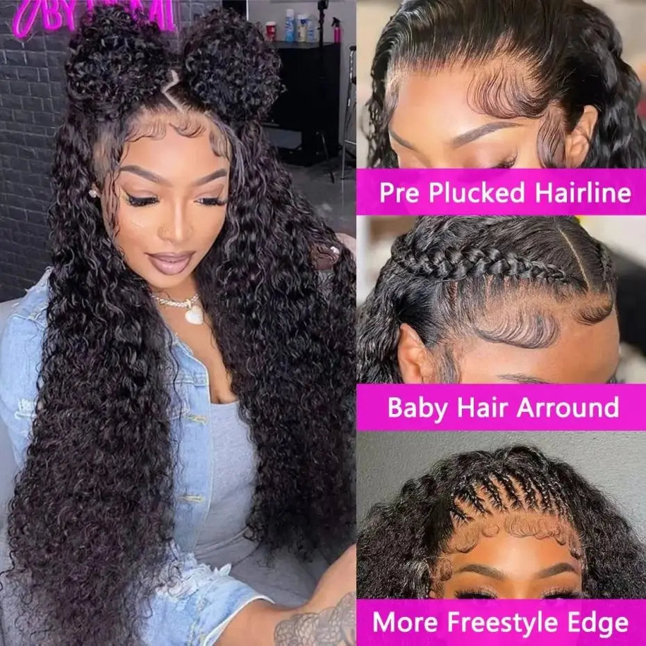 Pre Plucked Curly Lace Front Human Hair Wig for Black Women