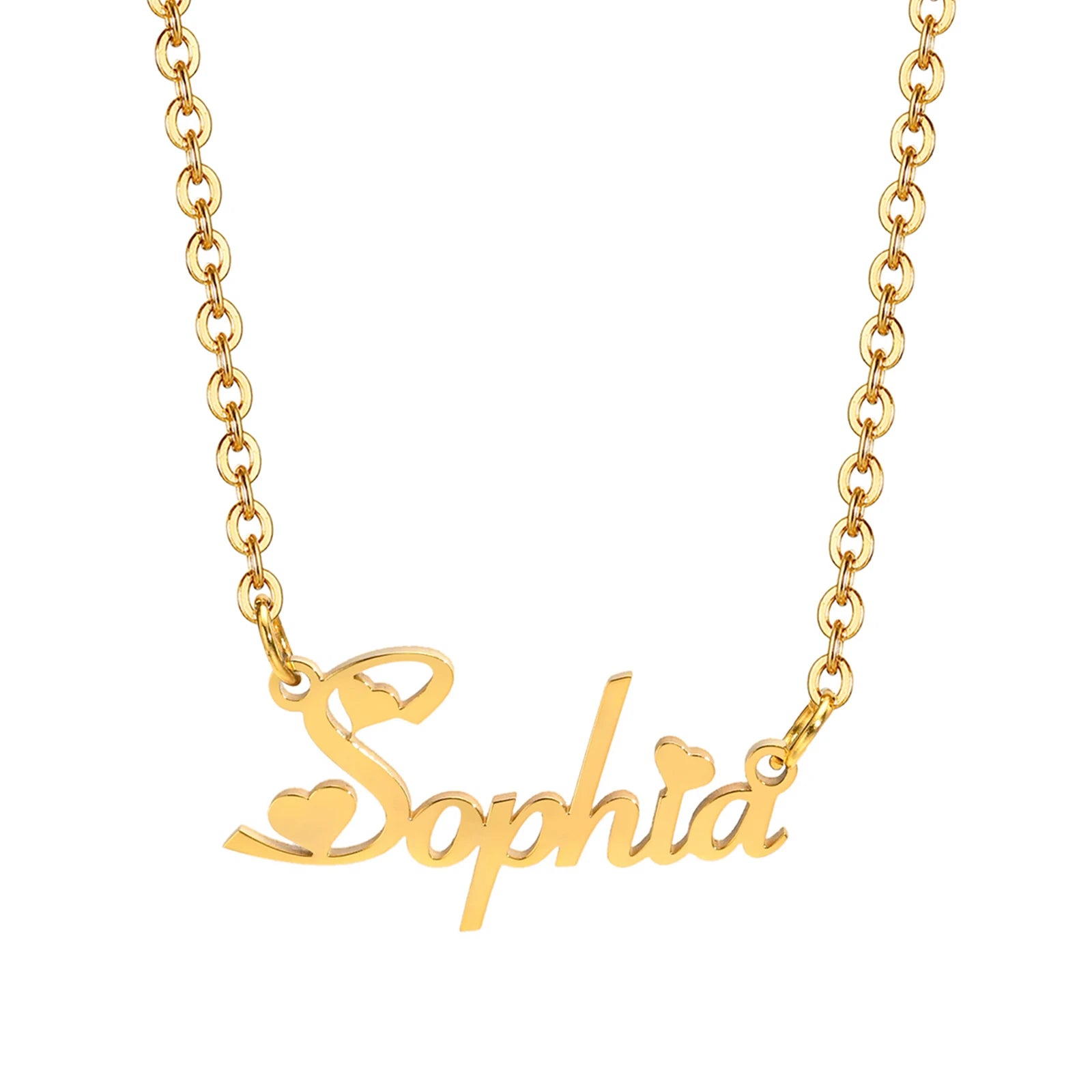 Vnox Custom Name Necklaces for Girls Boys, Stainless Steel Personalized Baby Nameplate Chokers Collar Gift Jewelry
