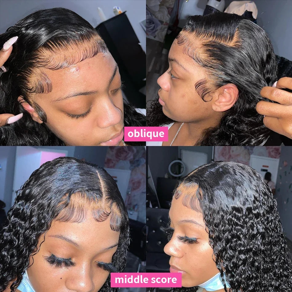 Bob Wig Human Hair Curly Wigs Short Deep Wave 13x6 Hd Lace Frontal Wig Brazilian 5x5 Closure Bob Wig For Women