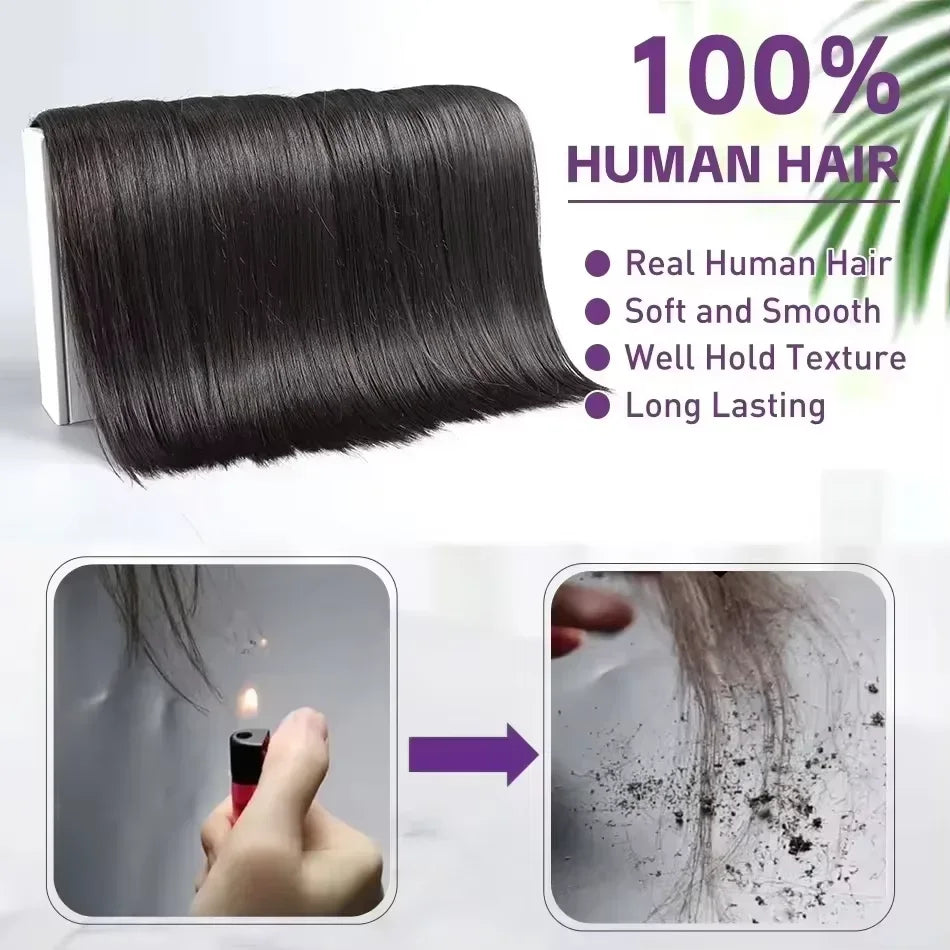 Bone Straight 100% Real Human Hair Bundles Remy Raw Hair Straight Human Hair Bundles Brazilian Hair Weave Extensions