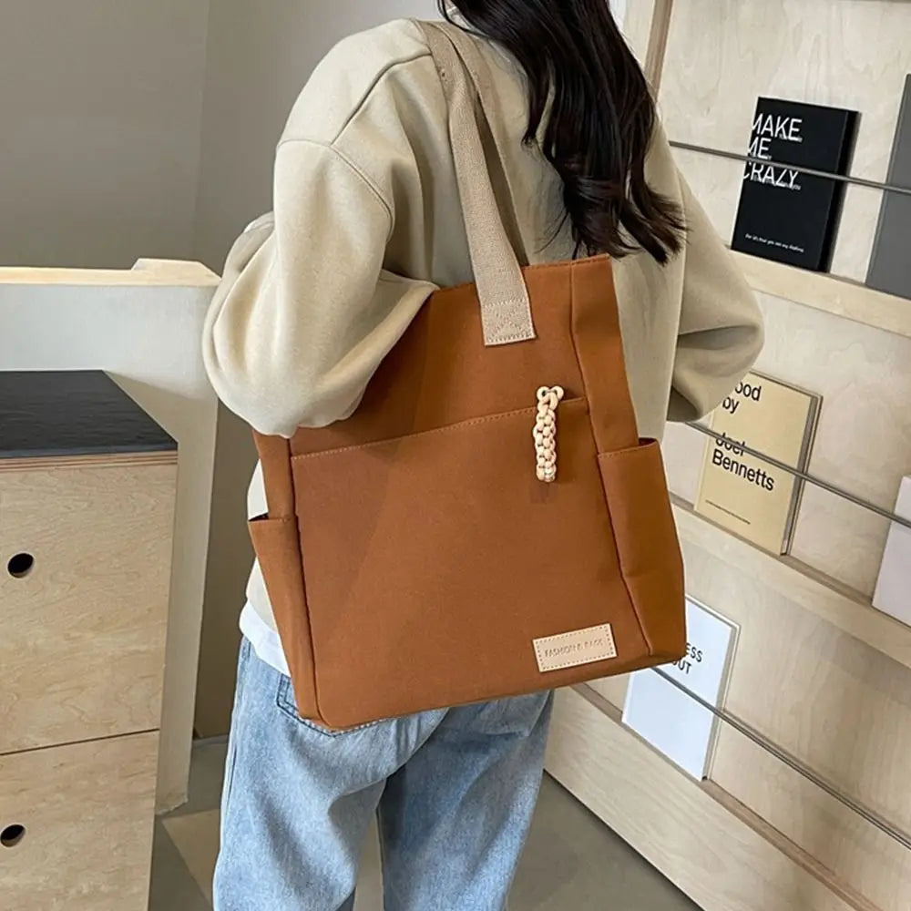 Waterproof Canvas Tote Bag – Lightweight Large Capacity Shoulder Handbag