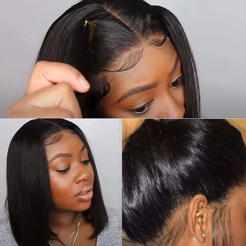 Straight Human Hair Wigs 13x4 Lace Frontal Human Hair Wig Closure Wig Human Hair Wig Short Wig Human Hairs Bob Hair Wig Human