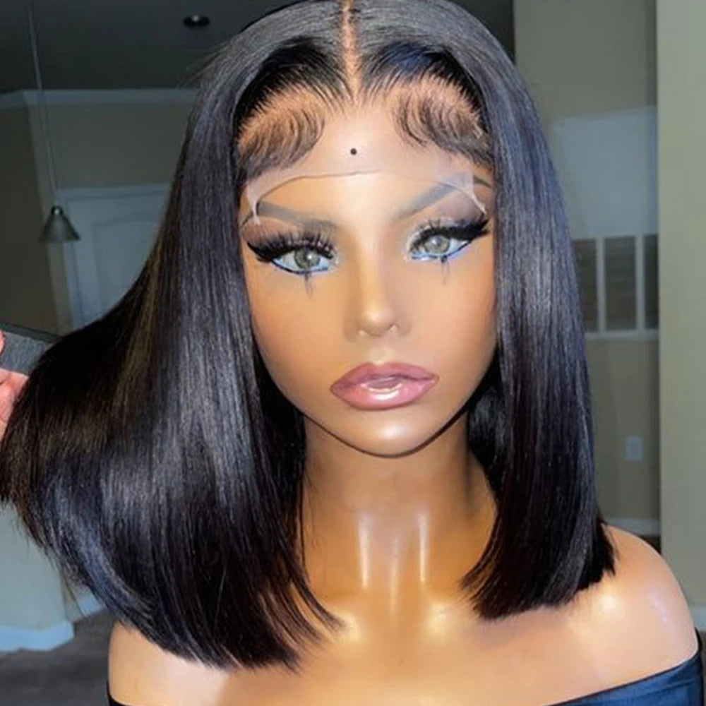Straight Human Hair Wigs 13x4 Lace Frontal Human Hair Wig Closure Wig Human Hair Wig Short Wig Human Hairs Bob Hair Wig Human