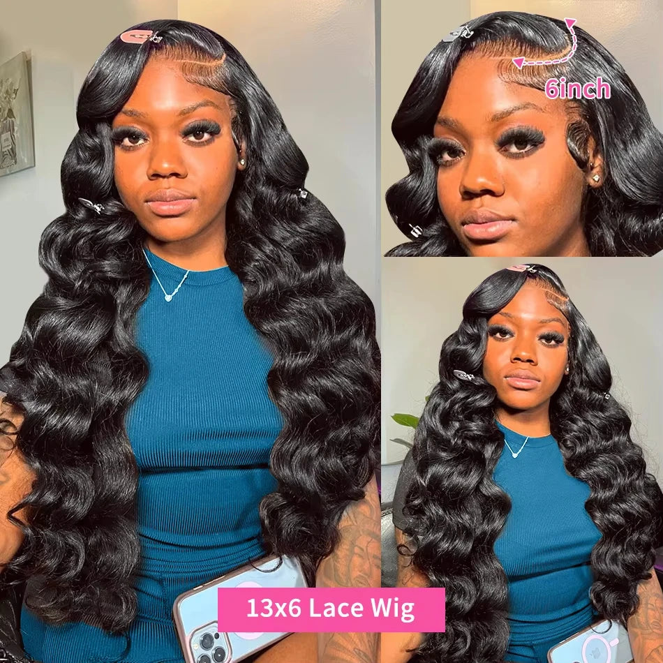 WIGIRL HD 200% 30 Inches Loose Deep Wave Curly 13x6 Wigs Human Hair Lace Frontal 13x4 Water Wave Transparent Lace Front Wig