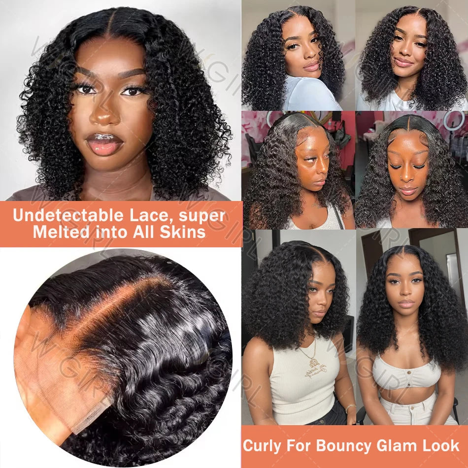 Curly Bob Lace Front Wigs - Brazilian Remy Hair